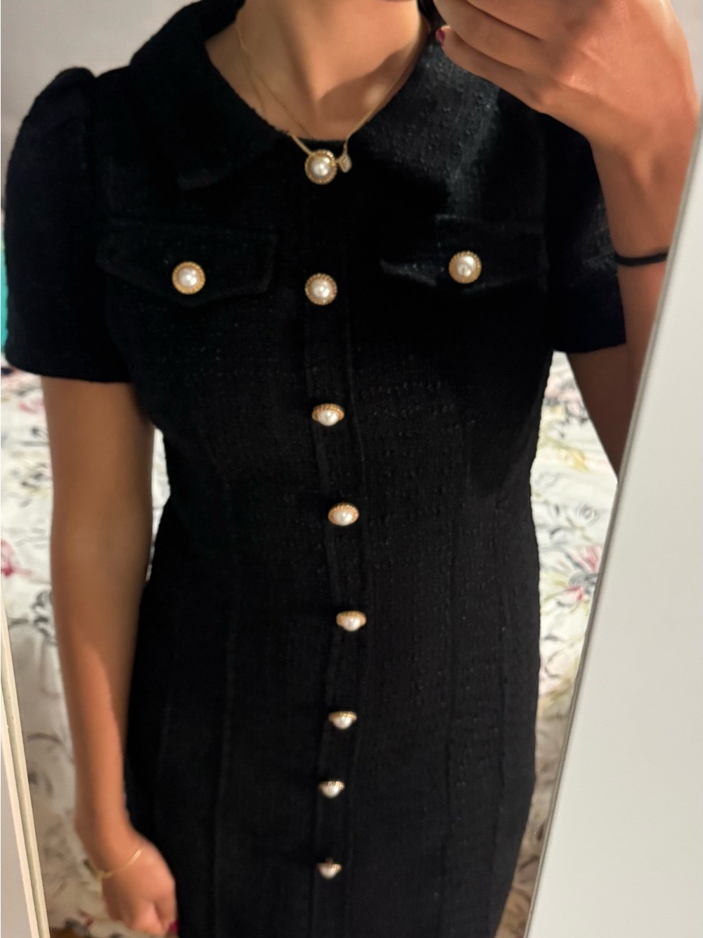 Black Tweed Mini Dress By Jin Hayari